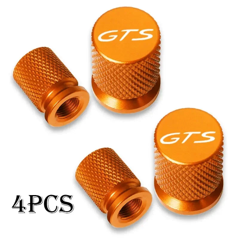 Bouchons de Valve Porsche GTS Lot de 4 en Métal Coloré pour Cayenne Cayman Panamera Macan 911 718