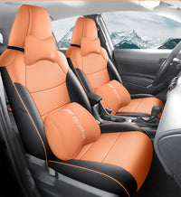 Housses de Siège Cuir Toyota RAV4 2020-2023 Sur Mesure 5 ou 9 Pièces Orange Vert Gris Noir