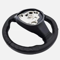 Volant Sport Méplat Chauffant Tesla Model 3 et Model Y 2017-2023 Cuir Perforé Noir