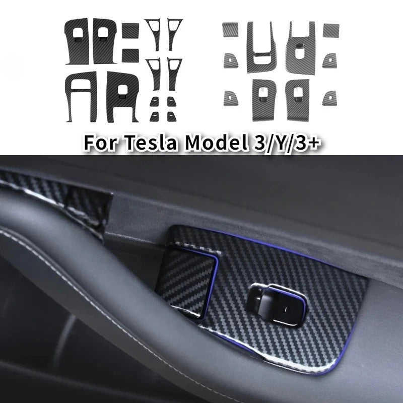 Bouton Lève-Vitre Cache Adhésif Tesla Model 3 Y Highland