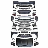 Kit Carrosserie Mercedes Classe C W205 2015-2021 Transformation Style W206 C63 AMG, Ensemble Pare-Chocs Noir