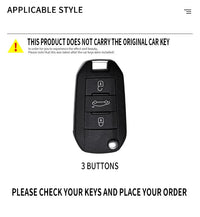 Coque de Protection Clé Peugeot 208 308 408 508 2008 3008 4008 5008 Citroën C3 C4 Cactus C6 C8 Look Sport Rouge ou Noir