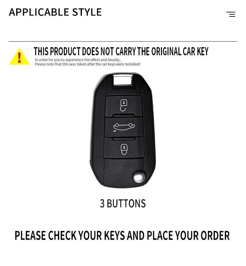 Coque de Protection Clé Peugeot 208 308 408 508 2008 3008 4008 5008 Citroën C3 C4 Cactus C6 C8 Look Sport Rouge ou Noir