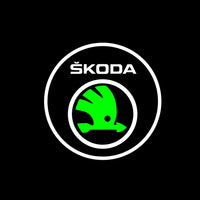 Projecteur Porte Skoda LED, Lentille Verre HD, Lot de 2 ou 4, Octavia Kodiaq Karoq Yeti VRS, 7 Motifs