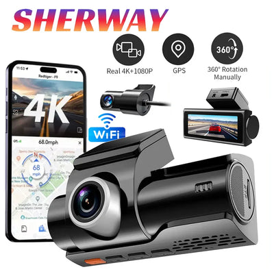 Dashcam 4K Double Canal H265 GPS Vision Nocturne