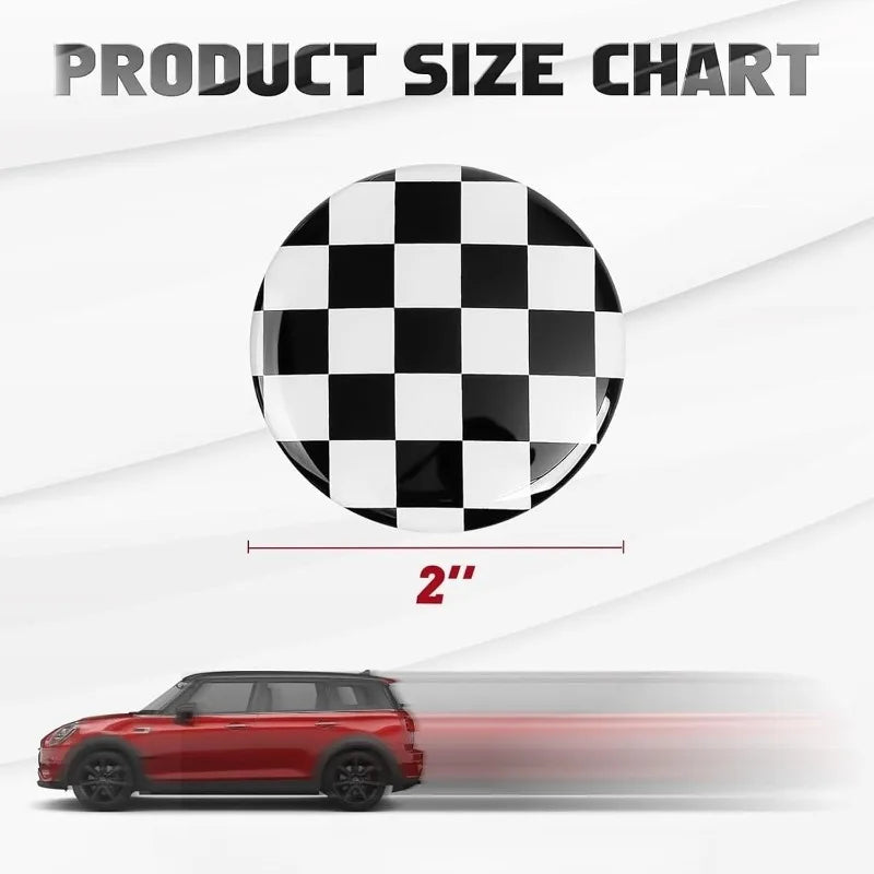 Cache-Moyeu Mini Cooper R50 R53 R55 R56 R57 R58 R59 R60 R61 F54 F55 F56 F57 F60 Damier ou Union Jack 4 Pièces