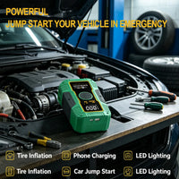 Booster de Batterie 2000A 12V Compresseur d'Air et Lampe LED