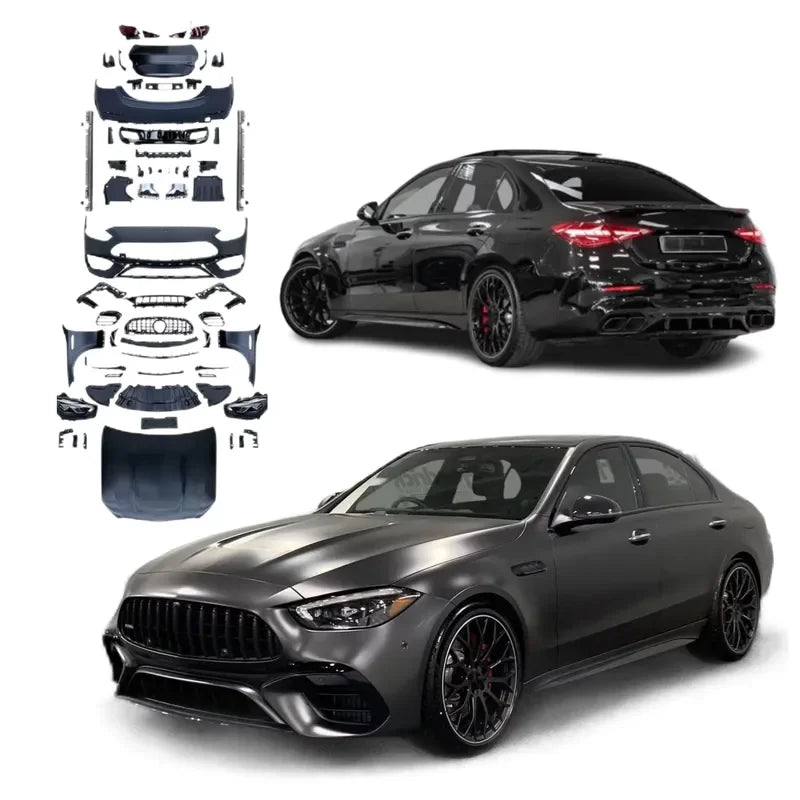 Kit Carrosserie Complet Mercedes Classe C W205 2015-2021 Transformation Style W206 C63 AMG avec Pare-Chocs
