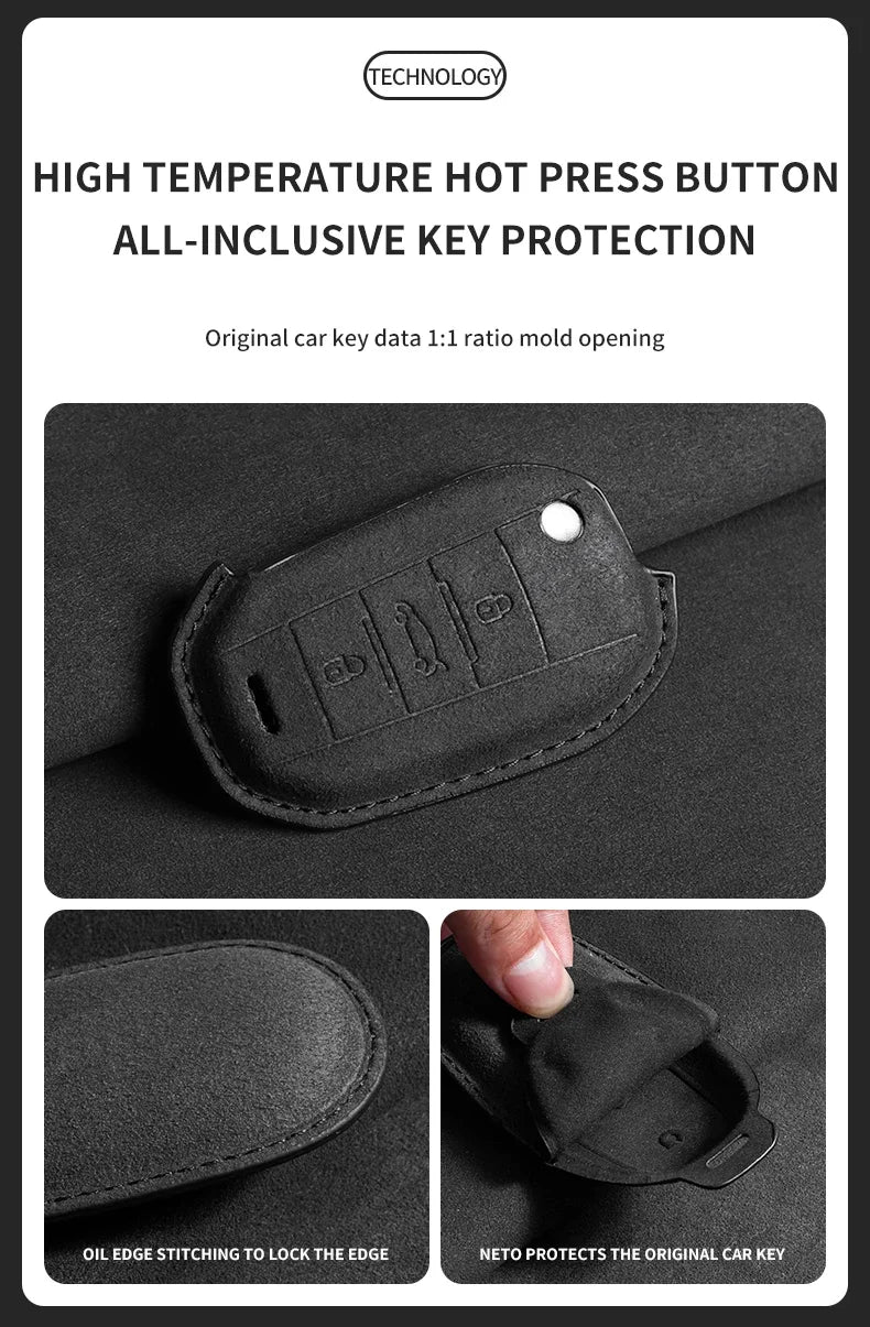 Coque de Clé Peugeot Citroën Suédine Clé Repliable ou Fixe 3 Touches