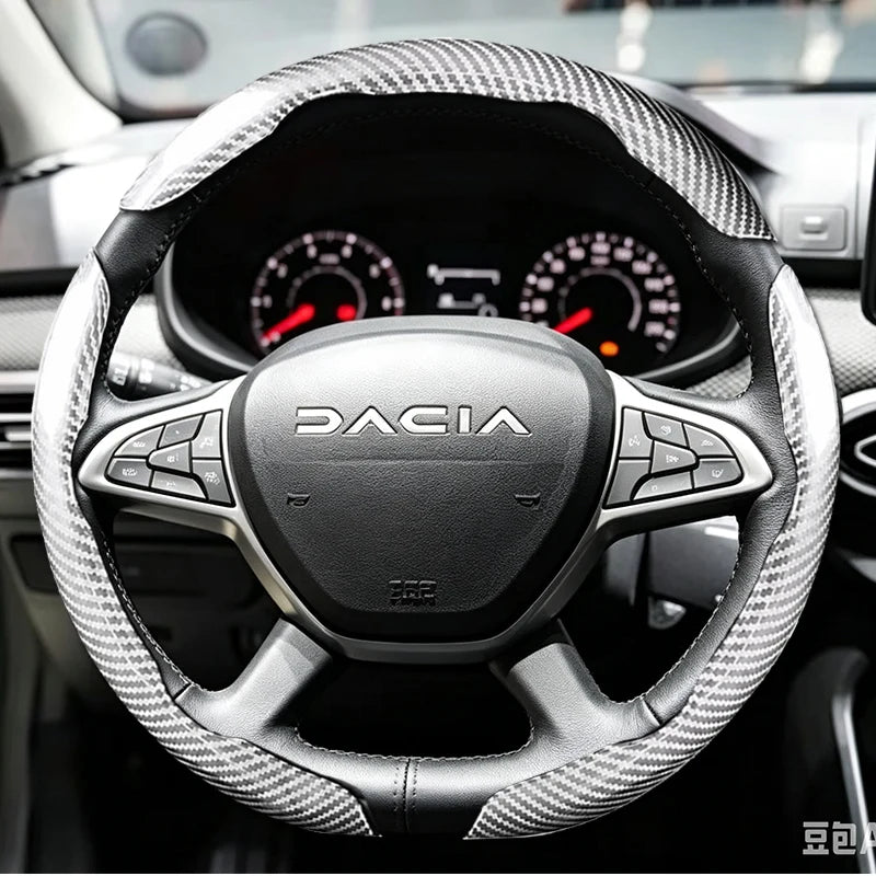Surcouches de Volant à Clips Aspect Carbone Dacia Sandero Stepway Duster Jogger Bigster Spring Logan