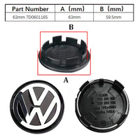Cache-Moyeux Volkswagen VW Golf Polo Passat 55mm 76mm — vue d'ensemble