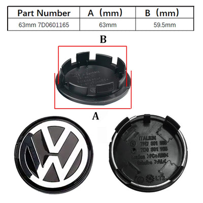 Cache-Moyeux Volkswagen VW Golf Polo Passat 55mm 76mm