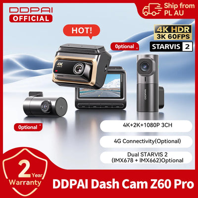 Dashcam DDPAI Z60 Pro 4K 3 Canaux GPS