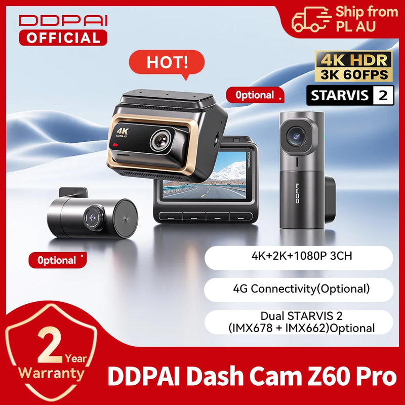 Dashcam DDPAI Z60 Pro 4K 3 Canaux GPS