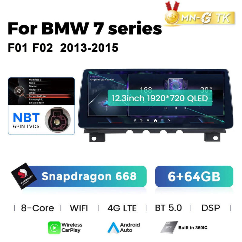 Autoradio Android BMW Série 7 F01 F02 — détail de finition