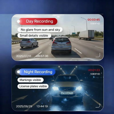 Dashcam Voiture 12 Pouces Double Objectif Vision Nocturne