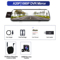 Dual-Camera 1080P Dashcam with 10-Inch Touchscreen