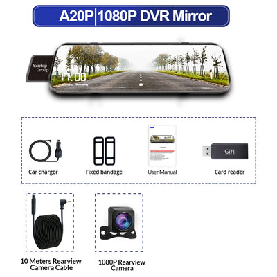 Dashcam Double Caméra 1080P Écran Tactile 10 Pouces