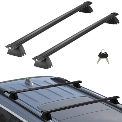 Barres de Toit Transversales Aluminium Verrouillables 90 kg
