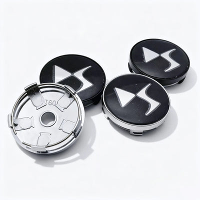 Cache-Moyeux DS DS3 DS5 60mm Noir et Argent