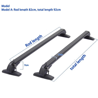 Barres de Toit Aluminium Noir Verrouillables 82 à 105 cm