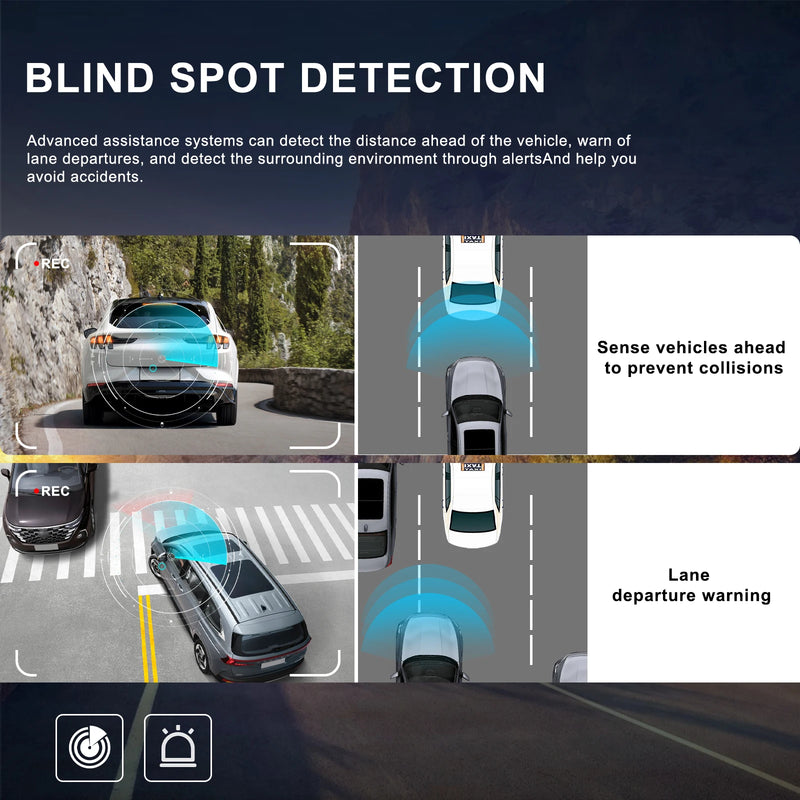 Dashcam Miroir Podofo 4K Écran Tactile 9,66 Pouces avec Caméra de Recul, Vision Nocturne et Surveillance 24 h
