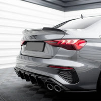 Diffuseur de Pare-Chocs Arrière Style Maxton Audi A3 S-Line 8Y Berline Pré-Restylage 2020-2024 Noir Brillant
