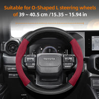 Couvre Volant Toyota Yaris, Corolla, C-HR, RAV4, Hilux, Aygo en Daim et Carbone, Tailles S, M et L