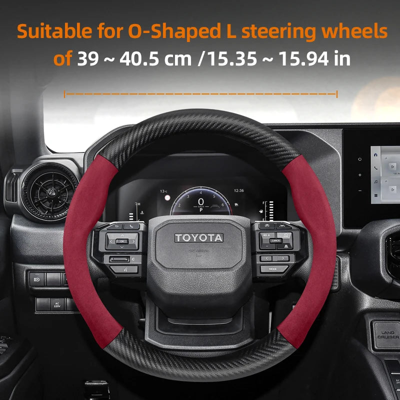 Couvre Volant Toyota Yaris, Corolla, C-HR, RAV4, Hilux, Aygo en Daim et Carbone, Tailles S, M et L