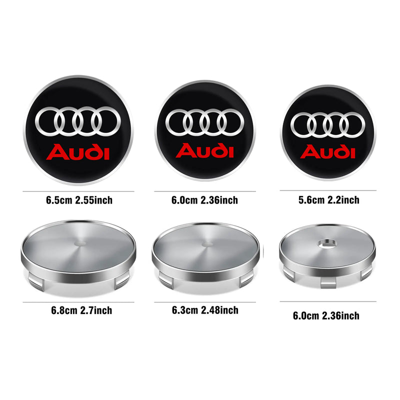 Cache-Moyeux Audi A3 A4 Q5 S line RS 60mm — vue d'ensemble