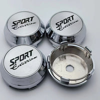 Cache-Moyeux Universels Édition Sport 60mm Noir Argent — vue de face