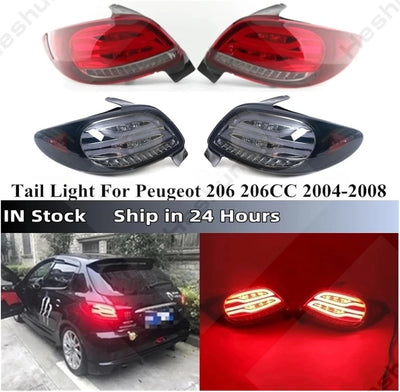 Feux Arrière LED Peugeot 206 207 1998-2013 Paire