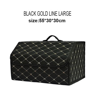 Boîte de Rangement de Coffre Voiture Cuir Pliable