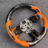 Volant de Course Carbone Forgé Orange avec Voyant LED de Rapport Ford Mustang 2015-2020