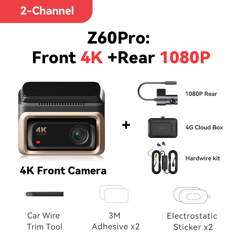 Dashcam DDPAI Z60 Pro 4K 3-Channel GPS
