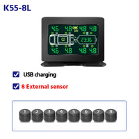 Capteur de Pression des Pneus Solaire TPMS 6 ou 8 Roues Écran LCD