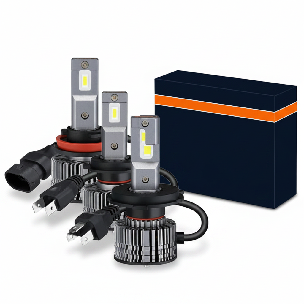 Ampoules LED OSRAM H4 H7 H8 H11 HB3 HB4 6000K 80W, fond blanc studio