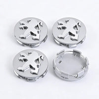 Cache-Moyeux Peugeot 60 mm, Lot de 4, Lion Noir, Argent ou Nouveau Blason, 206 à 508, 2008, 3008, 5008
