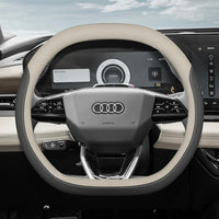 Couvre Volant Audi Q6 e-tron A5 A6 Q5 2025-2026 Cuir Double Méplat