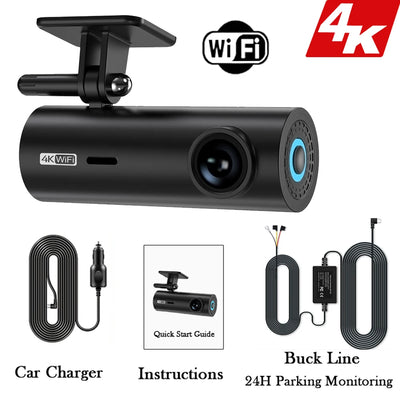Dashcam 4K Mini WiFi Supercondensateur Mode Parking