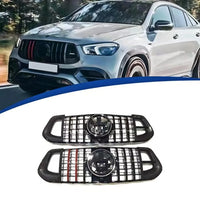 Calandre Mercedes GLE W167 2020-2023 Style Panamericana Noir Carbone Rouge