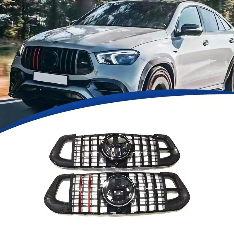 Calandre Mercedes GLE W167 2020-2023 Style Panamericana Noir Carbone Rouge