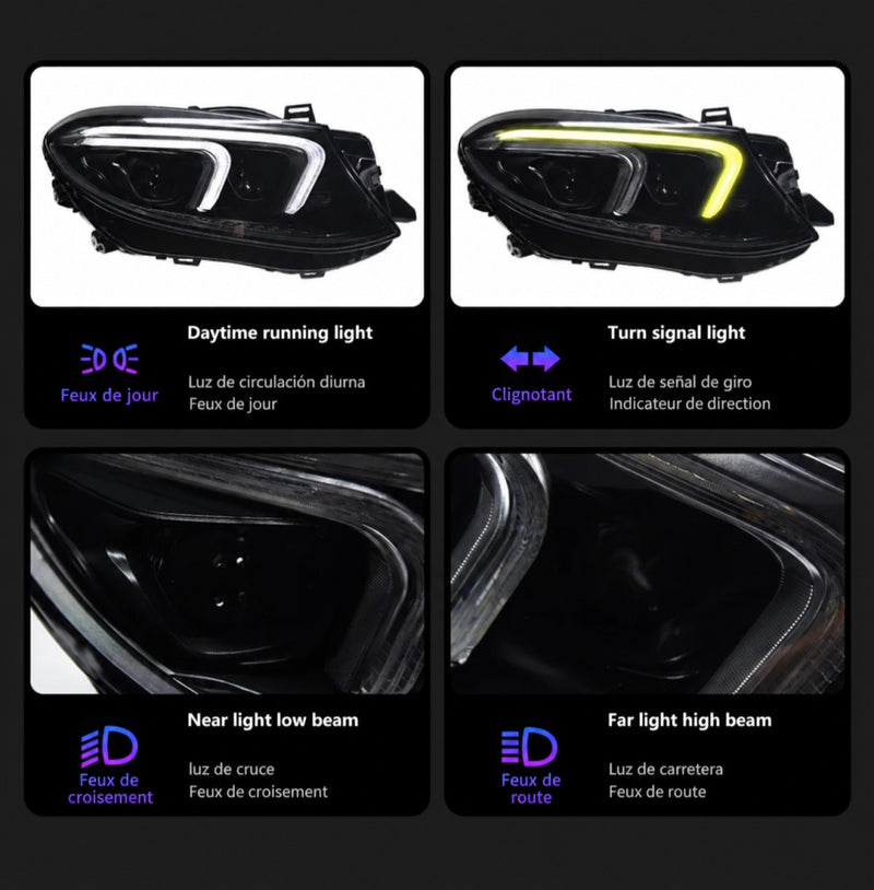 Phares LED Mercedes GLE W166 2015-2019 Paire Avant Signature Lumineuse