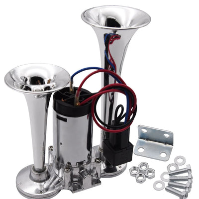 Klaxon à Air Double Trompette Compresseur 12V Universel