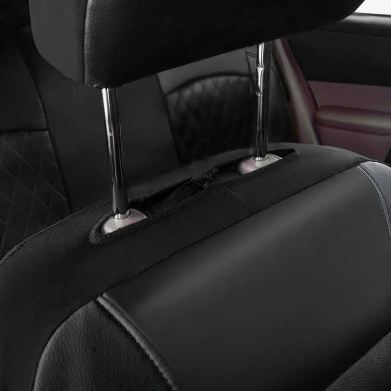 Housse de Siège Voiture Cuir PU Universelle Noire