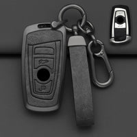 Coque de Clé BMW Alliage Effet Cuir avec Dragonne Série 1 3 5 F20 F30 G20 F10 G30 X3 X4 3 ou 4 Touches