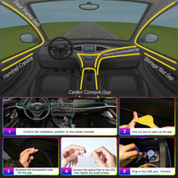 Kit Éclairage d'Ambiance LED RGB Intérieur Voiture Fibre Optique Télécommande