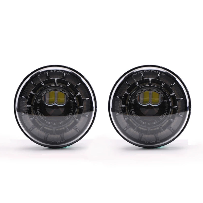 Phares LED Ronds 7 Pouces Jeep Wrangler JK Angel Eyes