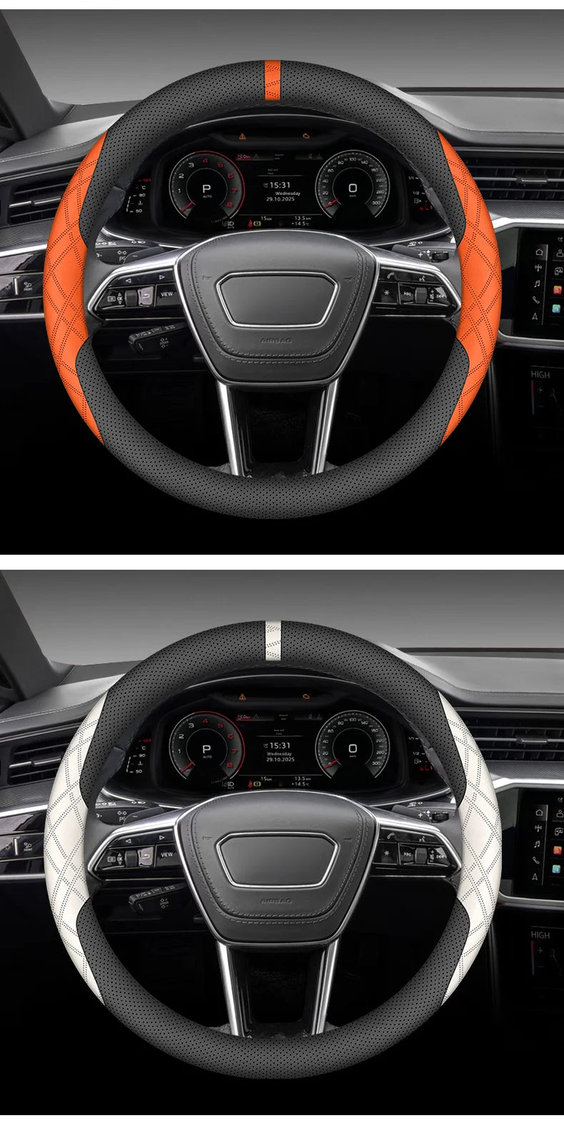 Couvre Volant Toyota Camry, RAV4, Highlander, Avalon, Sienna, Venza en Cuir Nappa Perforé, 8 Coloris