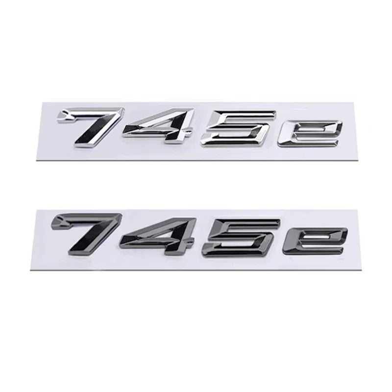 Emblème de Coffre BMW Lettres 316e, 318e, 320e, 330e, 530e, 740e, Noir Brillant ou Argent